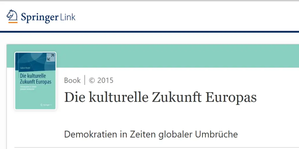 S. Riedel 2015 1 Kulturelle Zunkunft Europas